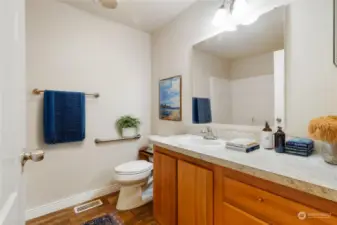 Staged bathroom