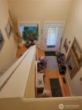 view from upstairs to foyer