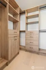 Walk-In Closet with Custom Built-In