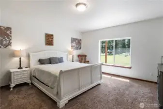 Desirable split bedroom floorplan features this relaxing primary separated from other bedrooms, providing added privacy.