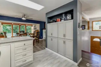 Abundant kitchen storage space enhances functionality