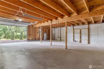 Garage with shop area.  Well lit and ready for your project or goal!