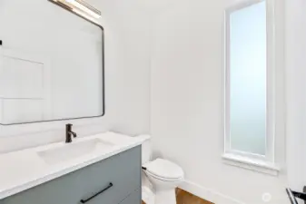 Powder room on main floor.