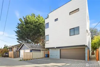 Designated parking off alley.