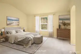 Primary Ensuite with 2 Closets, 2 Vanity Sinks, & Soaking Tub with Separate Shower