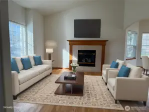 Virtually staged living room