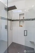 Tiled Primary shower.