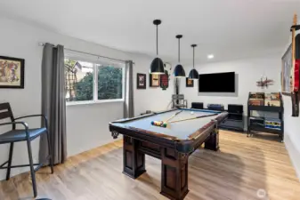 Bedroom 2 lower (main level) Currently used as a game room and located off the back garden side of the home.