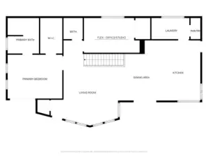 Upper floor plan and Primary living spaces