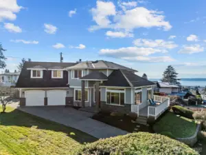 Drone shot from house with sound and mountain view