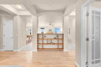 Entry with built-in shelves