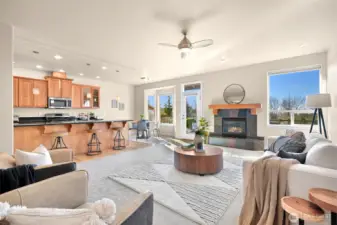 Living room open to kitchen