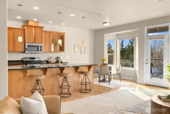 Kitchen with a lot of cabinet storage