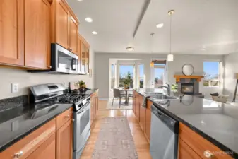 Kitchen with granite countertops