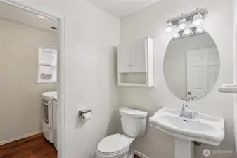 Lower level half bath and laundry