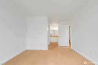 Both bedrooms have en suite bathrooms and there is a large closet just across from the bedroom door.