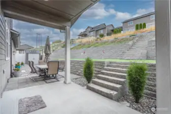 covered patio in backyard