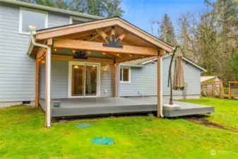 Covered back deck from yard