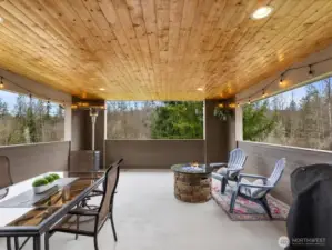 Large covered porch off the kitchen.