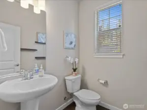 Powder room on main floor.