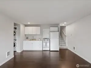 Full Kitchen and laundry located in the basement.