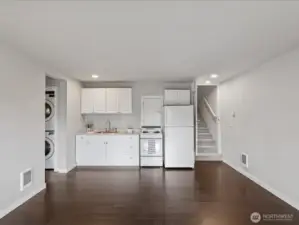 Full Kitchen and laundry located in the lower level.