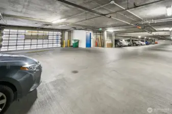 Private Secure Parking Garage is the Northwest Parking Garage.  There is convenient parking in the alley here that contractors can use.  They just need a guest pass from concierge.