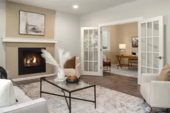 Seller added a blower to gas fireplace to provide additional heat in the winter