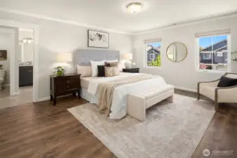 Second level spacious primary suite