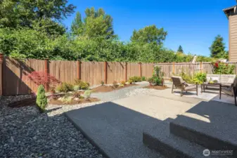 Full fenced backyard