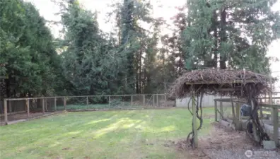 2nd back yard area. The fence is the "approximate" 1/2 way point of lot. Buyer to verify.