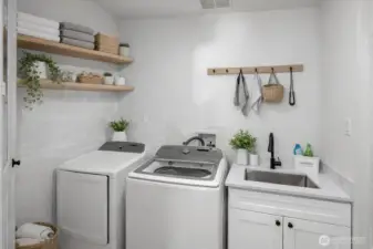Virtually staged utility room