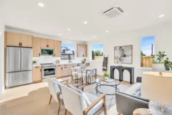 Looking into the great room from the entry.