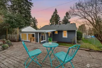 Brick Patio on upper terrace of Backyard
