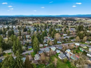 Aerial, facing north