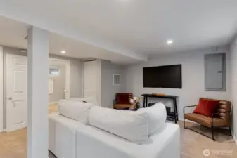 Lower level/basement living- there is an exterior door to this space.