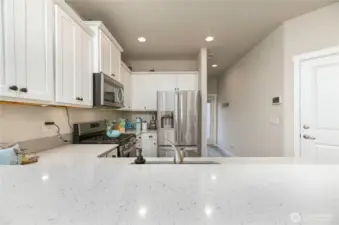 Quartz countertops.