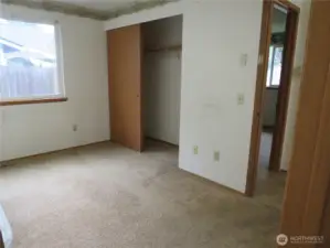 Primary bedroom holds a king or queen bed nicely