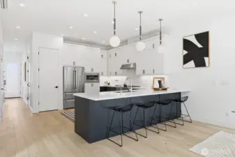 Kitchen with bar seating