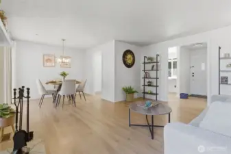 Family room flows into the dining area
