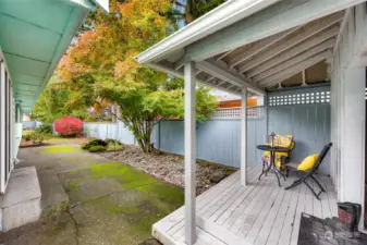 Covered porch of the back patio