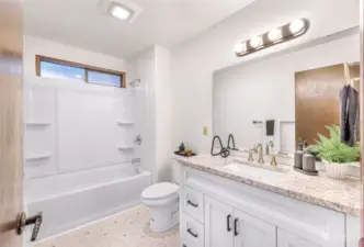 Main bath - brand new shower, tub, vanity, flooring