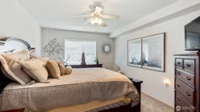 Large primary bedroom has ensuite bath