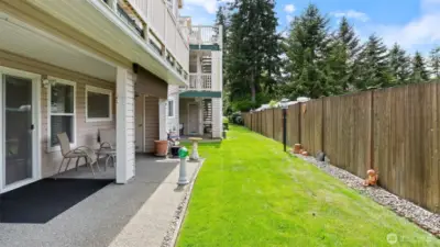 Note the pull-down awning. There is additional storage in the patio closet.