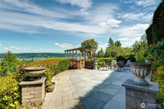 The Italian patio takes advntage of the views.