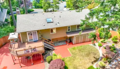 Backyard Aerial with view of Deck