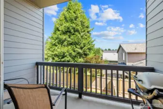 The balcony is great for barbecues.