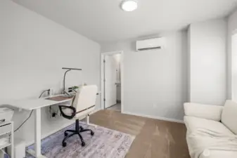Bedroom 1 with mini-split (used as an office).