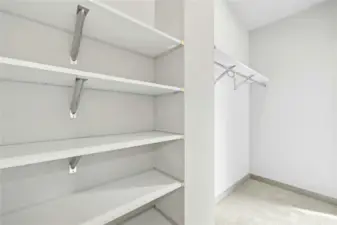 The walk-in closet in the second ensuite bedroom.