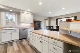 Lots of natural light along with the specialized lighting. Plenty of room to complete the best of meals...